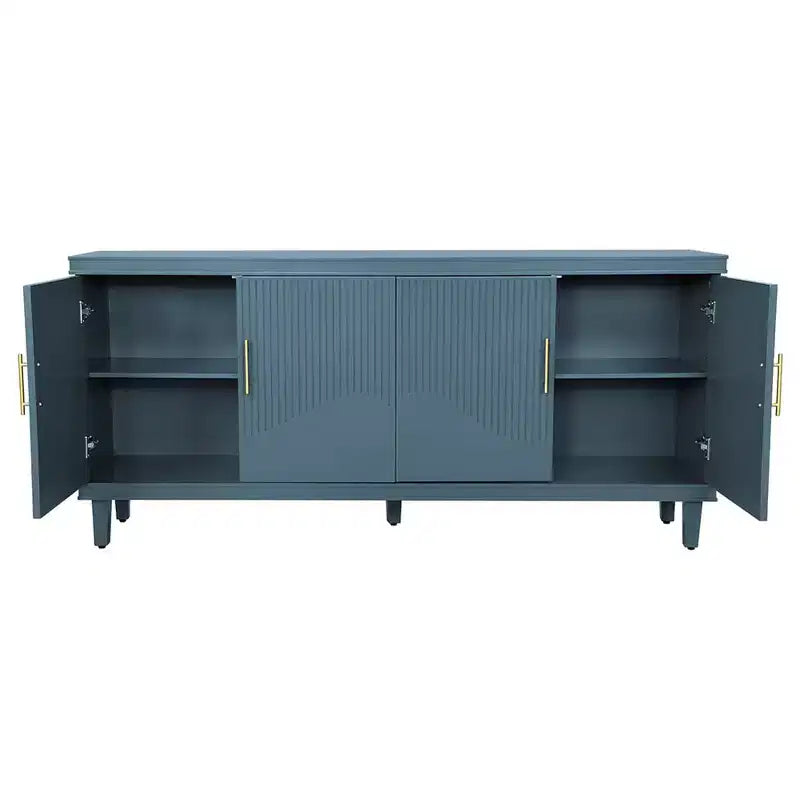 Buffet 4 portes de 70,07 po, meuble de rangement moderne, capacité de charge de 330 lb pour salon, cuisine, chambre à coucher, couloir