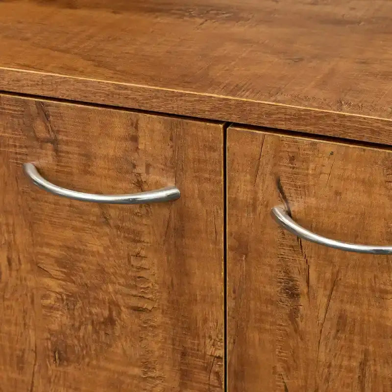 Grande armoire de style ferme rustique avec étagères, compartiment ouvert et tiroir, armoire de rangement autoportante
