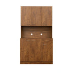 Grande armoire de style ferme rustique avec étagères, compartiment ouvert et tiroir, armoire de rangement autoportante