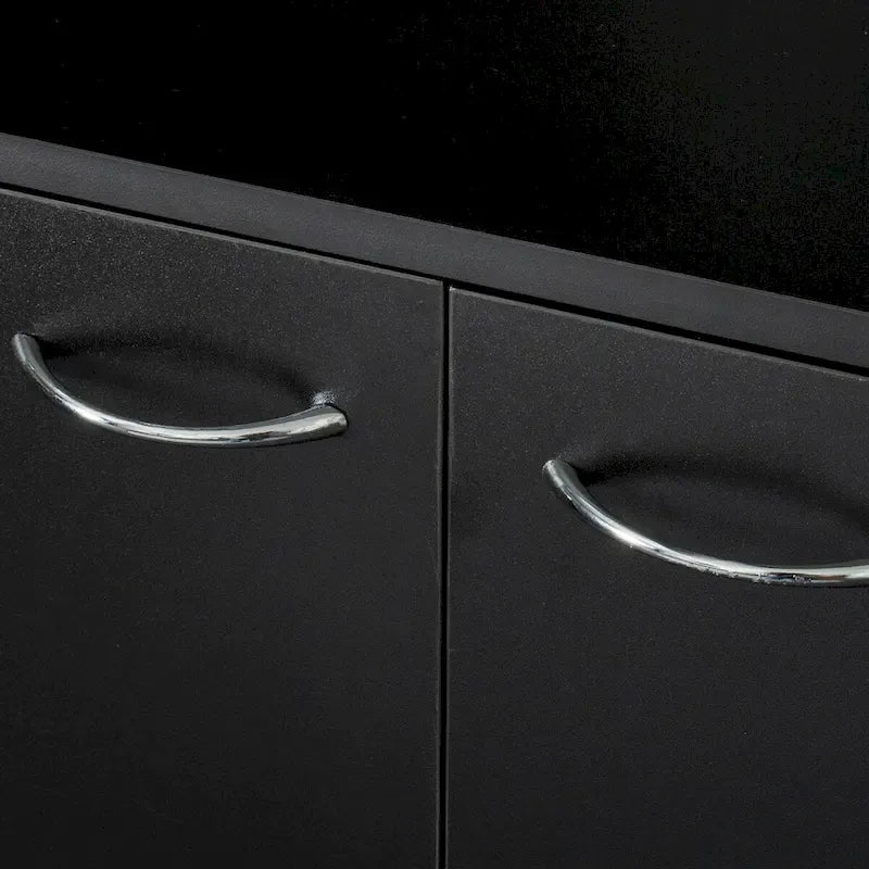 Grande armoire de style ferme rustique avec étagères, compartiment ouvert et tiroir, armoire de rangement autoportante
