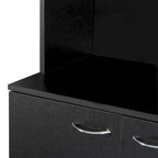 Grande armoire de style ferme rustique avec étagères, compartiment ouvert et tiroir, armoire de rangement autoportante