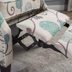 Christopher Knight Home Wescott Fauteuil inclinable contemporain en tissu à dossier haut et pousser pour incliner, motif floral beige clair et bleu