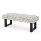 Christopher Knight Home Ashford Boho Fabric Upholstered Bench, Black Print and Black