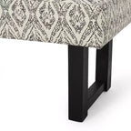 Banc Christopher Knight Home Ashford Boho en tissu rembourré, imprimé noir et noir