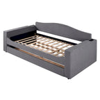 Lit de repos double en polaire avec accoudoirs de rangement et tiroir gigogne