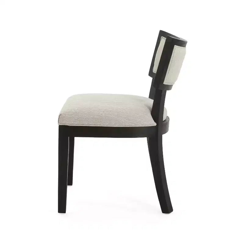 Chaise de salle à manger GDFStudio Steven en bois d'hévéa et tissu, lot de 2