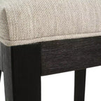 Chaise de salle à manger GDFStudio Steven en bois d'hévéa et tissu, lot de 2