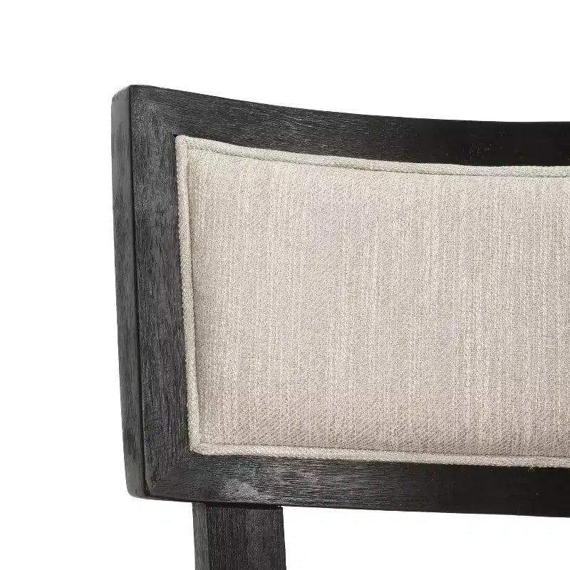 Chaise de salle à manger GDFStudio Steven en bois d'hévéa et tissu, lot de 2