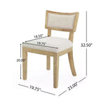 Chaise de salle à manger GDFStudio Steven en bois d'hévéa et tissu, lot de 2