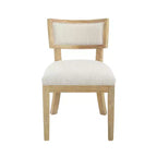 Chaise de salle à manger GDFStudio Steven en bois d'hévéa et tissu, lot de 2