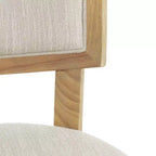 Chaise de salle à manger GDFStudio Steven en bois d'hévéa et tissu, lot de 2
