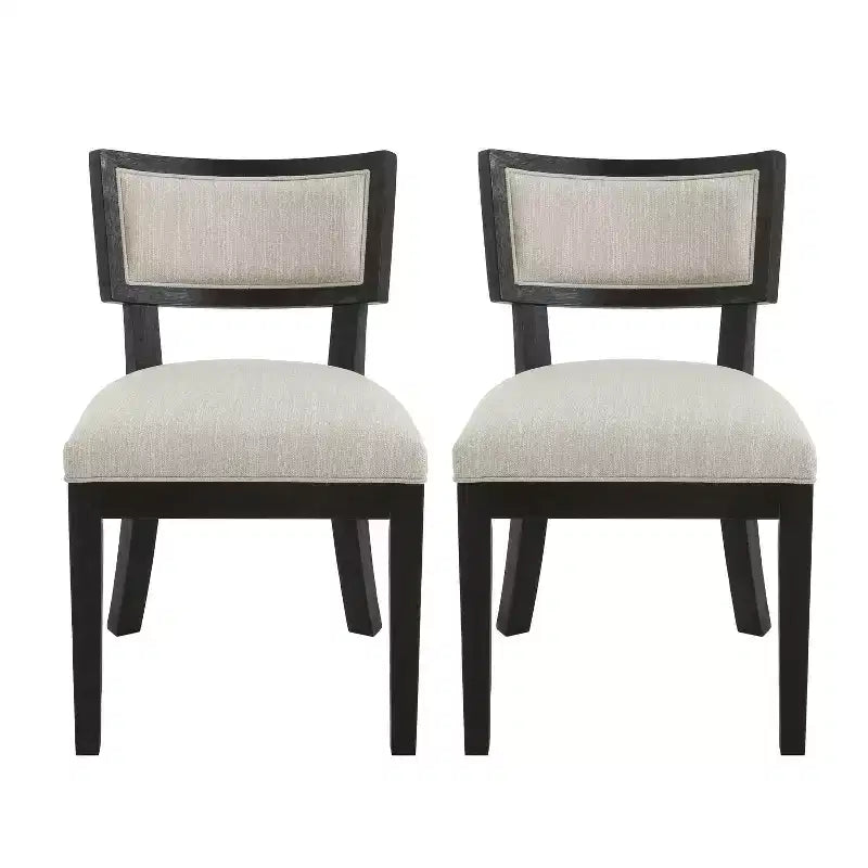 Chaise de salle à manger GDFStudio Steven en bois d'hévéa et tissu, lot de 2