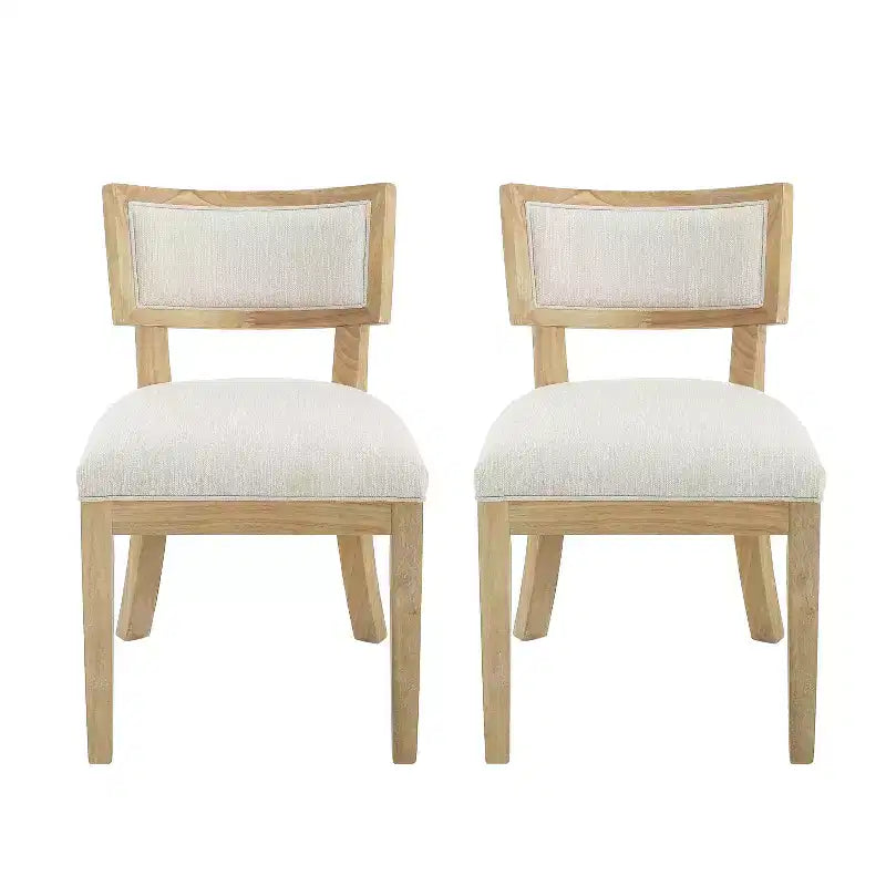 GDFStudio Steven Indoor Rubberwood Upholstery Dining Chair, Set of 2