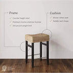 Nathan James Lot de 2 tabourets de bar hauteur comptoir Harvey en jonc de mer