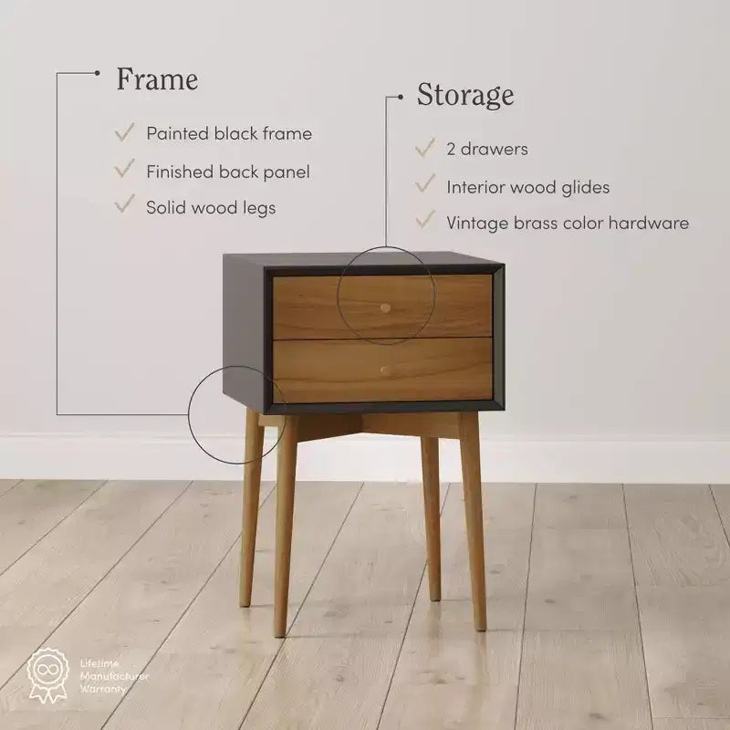 Nathan James Lot de 2 tables de chevet Harper