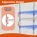 Étagère de rangement métallique à 3 niveaux réglables avec roulettes, noire