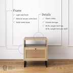 Nathan James Ensemble de 2 tables de chevet en rotin Mina