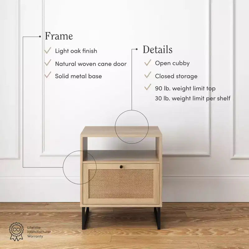 Nathan James Ensemble de 2 tables de chevet en rotin Mina