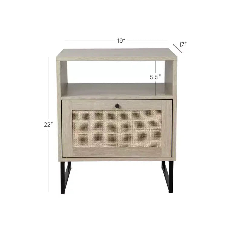 Nathan James Ensemble de 2 tables de chevet en rotin Mina