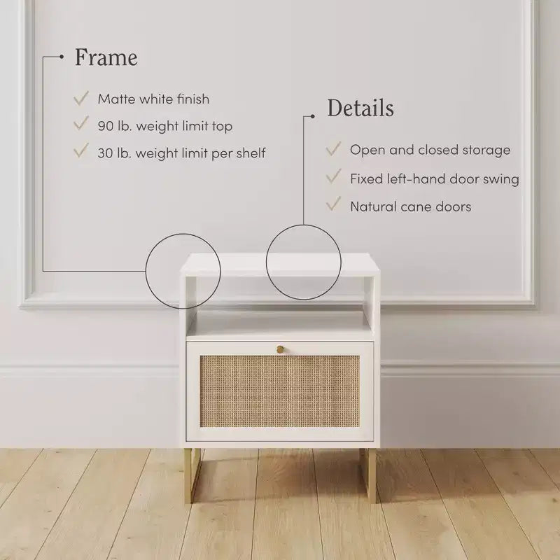 Nathan James Ensemble de 2 tables de chevet en rotin Mina