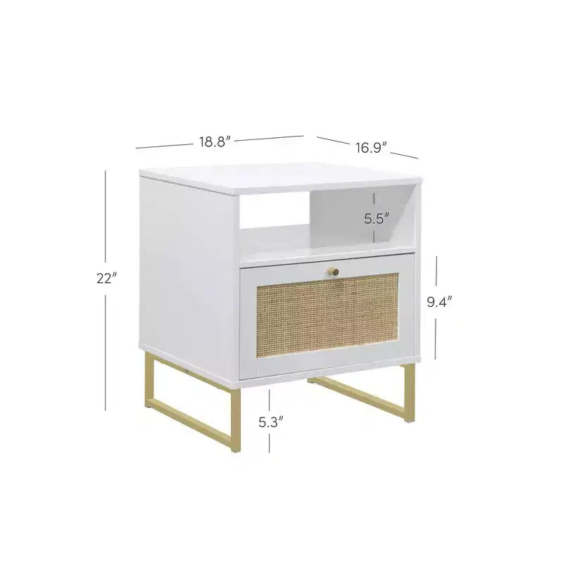 Nathan James Ensemble de 2 tables de chevet en rotin Mina