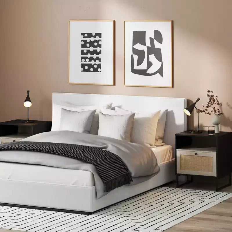 Nathan James Ensemble de 2 tables de chevet en rotin Mina