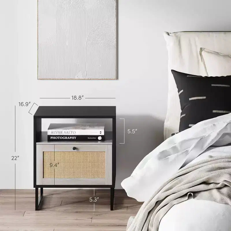 Nathan James Ensemble de 2 tables de chevet en rotin Mina