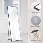 Sweetcrispy 64x21 Grand miroir pleine longueur : options autoportante, murale, à poser et à suspendre pour tous vos besoins
