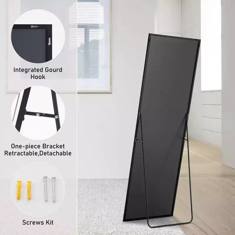 Sweetcrispy 64x21 Grand miroir pleine longueur : options autoportante, murale, à poser et à suspendre pour tous vos besoins