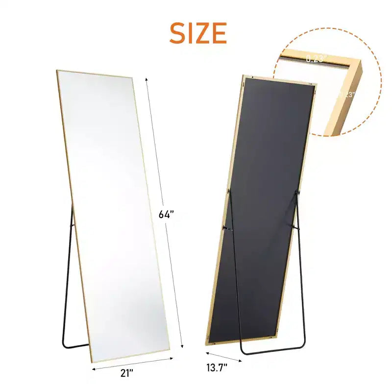 Sweetcrispy 64x21 Grand miroir pleine longueur : options autoportante, murale, à poser et à suspendre pour tous vos besoins
