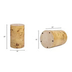 Jennifer Taylor Home Nebula 22 Table d'appoint colonne, bois de loupe marron naturel chaud