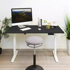 Mount-It! Bureau debout électrique à deux moteurs avec plateau de 55 pouces, base blanche