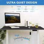 Mount-It! Bureau debout électrique à deux moteurs avec plateau de 55 pouces, base blanche