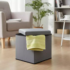 Evideco Articles de Maison Français Pouf et Boîte de Rangement Polyvalents 2-en-1 Disponible en 3 Couleurs et 2 Tailles