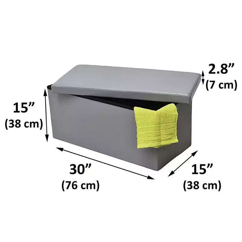 Evideco Articles de Maison Français Pouf et Boîte de Rangement Polyvalents 2-en-1 Disponible en 3 Couleurs et 2 Tailles