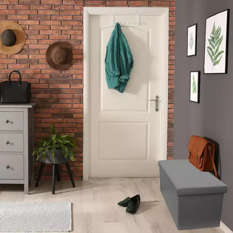 Evideco Articles de Maison Français Pouf et Boîte de Rangement Polyvalents 2-en-1 Disponible en 3 Couleurs et 2 Tailles