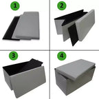 Evideco Articles de Maison Français Pouf et Boîte de Rangement Polyvalents 2-en-1 Disponible en 3 Couleurs et 2 Tailles