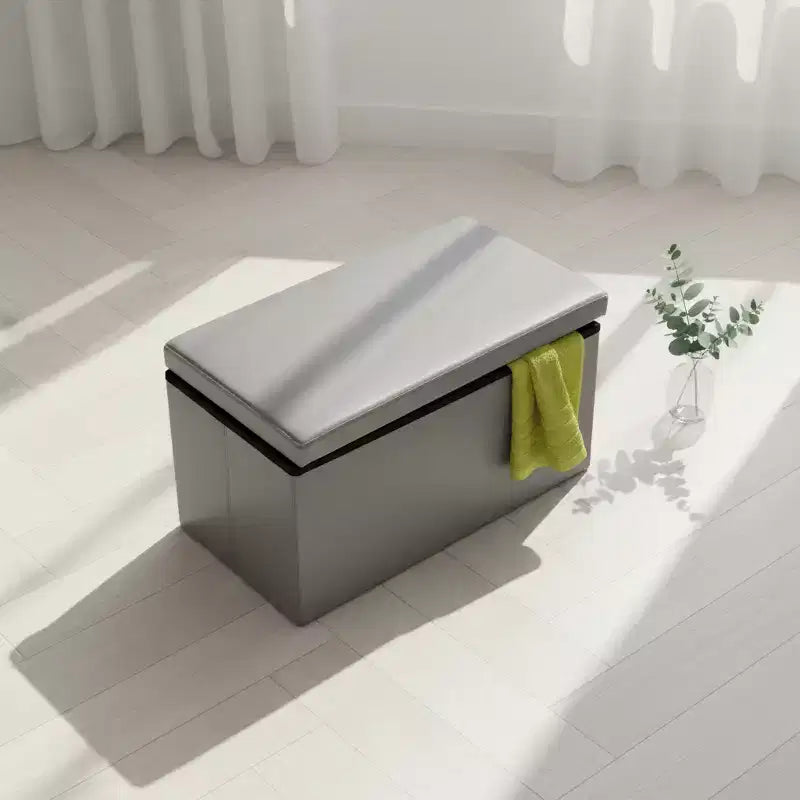 Evideco French Home Goods Versatile 2-in-1 Pouf & Storage Box  Available in 3 Colors and 2 Sizes