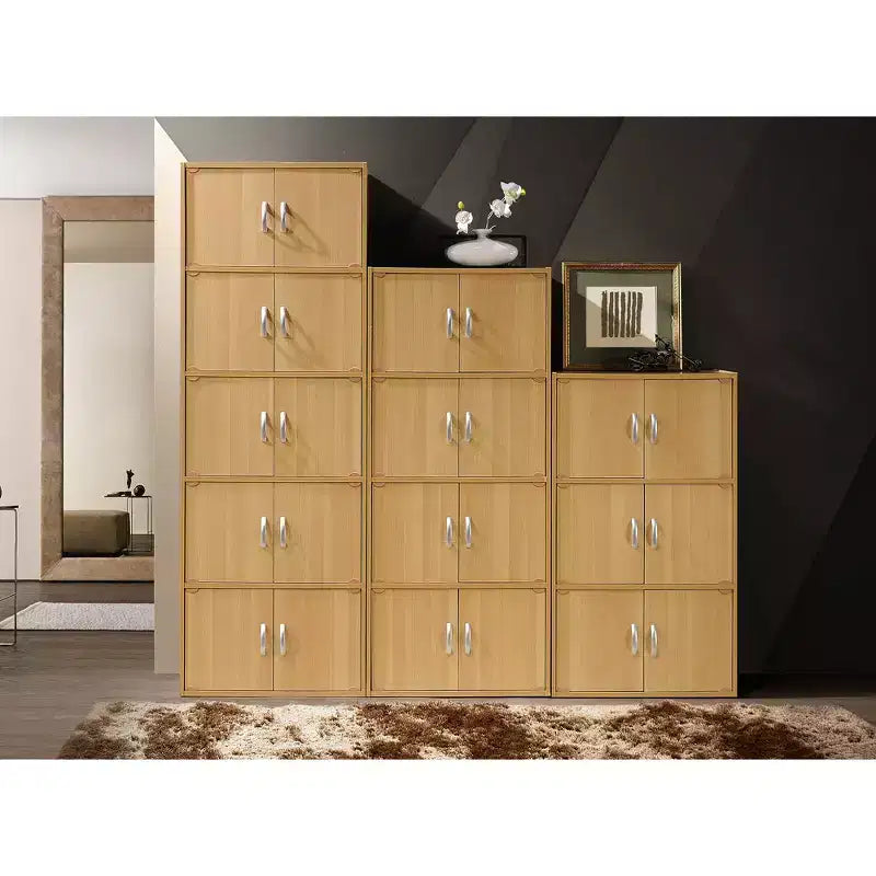 Hodedah HID33 Armoire de rangement polyvalente à 6 portes et 3 étagères, à poser au sol, pour la maison et le bureau