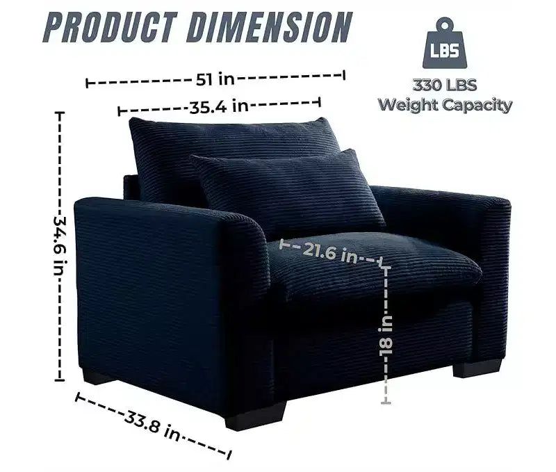 Christopher Knight Home Fauteuil d'appoint individuel en velours côtelé de 86 cm de profondeur avec coussin lombaire