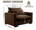 Christopher Knight Home Fauteuil d'appoint individuel en velours côtelé de 86 cm de profondeur avec coussin lombaire