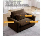 Christopher Knight Home Fauteuil d'appoint individuel en velours côtelé de 86 cm de profondeur avec coussin lombaire