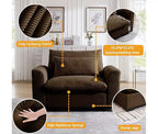 Christopher Knight Home Fauteuil d'appoint individuel en velours côtelé de 86 cm de profondeur avec coussin lombaire