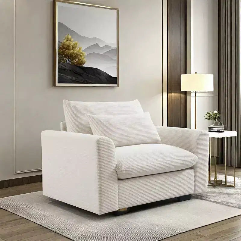 Christopher Knight Home Fauteuil d'appoint individuel en velours côtelé de 86 cm de profondeur avec coussin lombaire