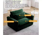 Christopher Knight Home Fauteuil d'appoint individuel en velours côtelé de 86 cm de profondeur avec coussin lombaire
