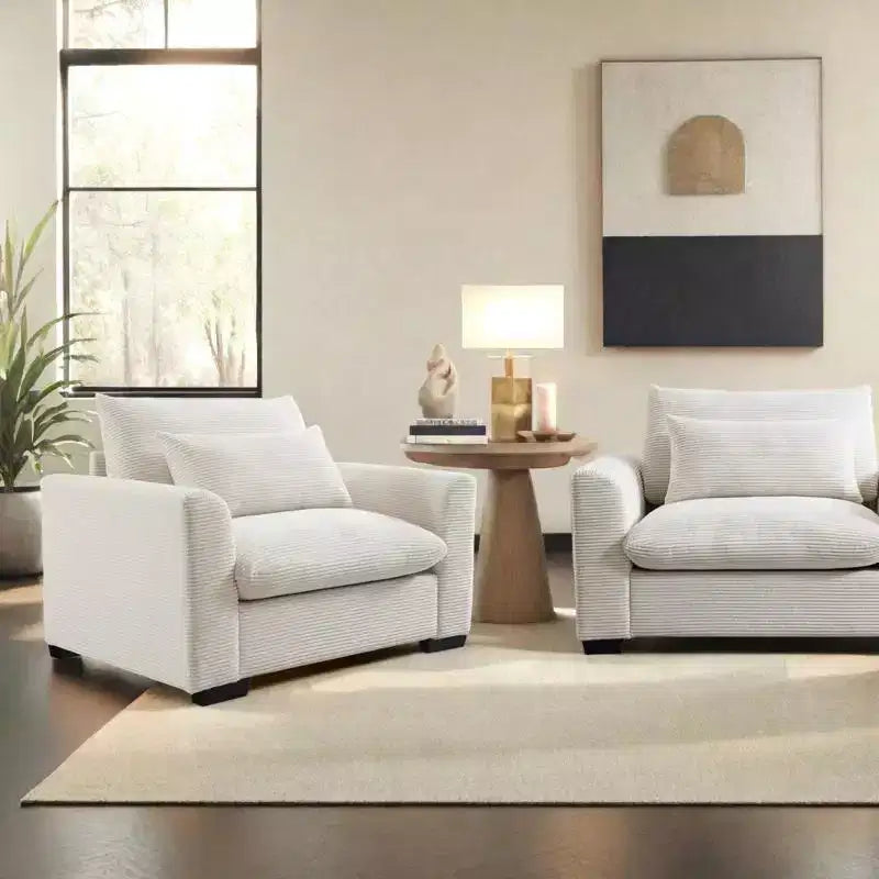 Christopher Knight Home Fauteuil d'appoint individuel en velours côtelé de 86 cm de profondeur avec coussin lombaire