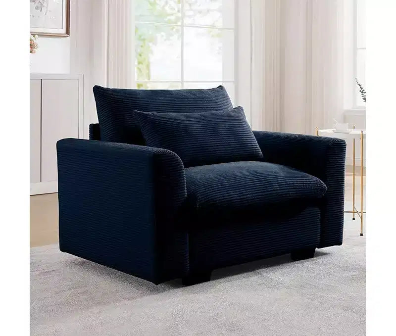 Christopher Knight Home Fauteuil d'appoint individuel en velours côtelé de 86 cm de profondeur avec coussin lombaire
