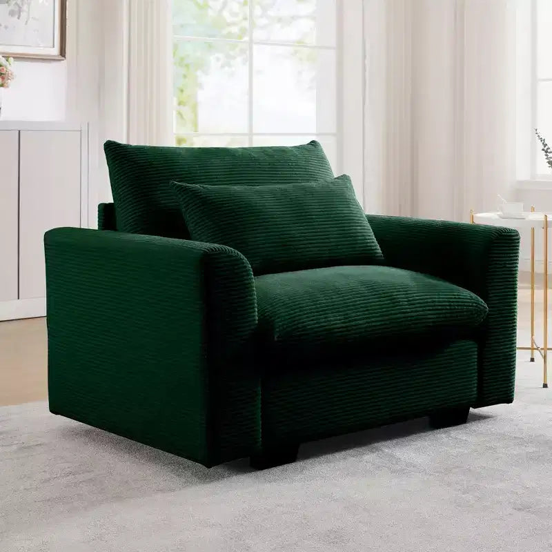 Christopher Knight Home Fauteuil d'appoint individuel en velours côtelé de 86 cm de profondeur avec coussin lombaire