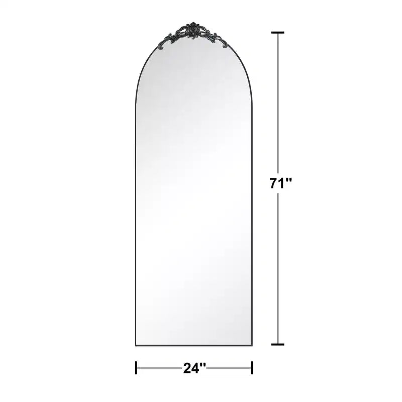 Dovelina Miroir de plain-pied vintage arqué avec support pour coiffeuse