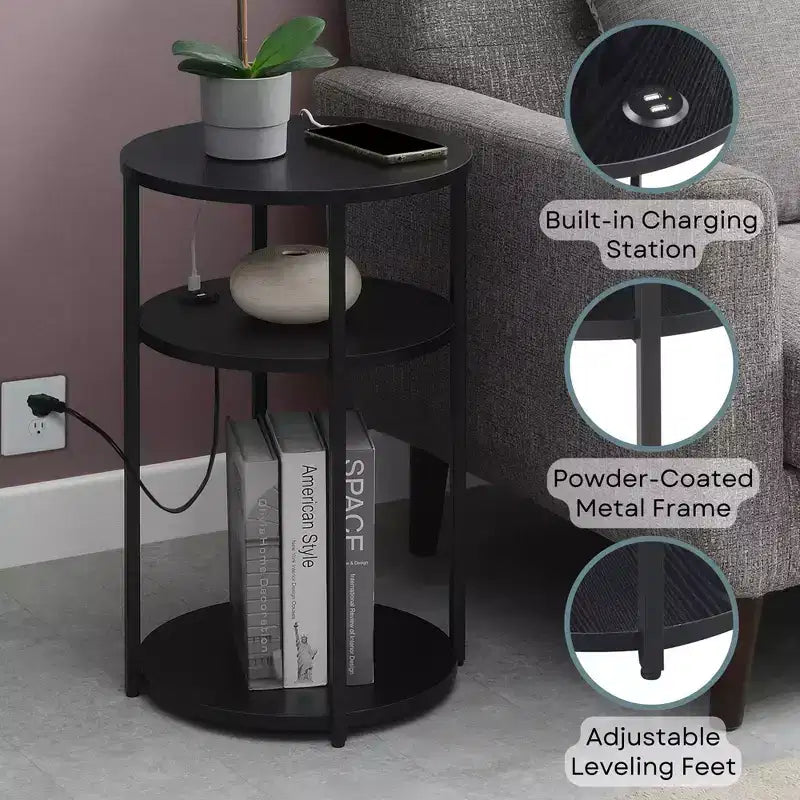 Table d'appoint à 3 niveaux Breighton Home Samuel